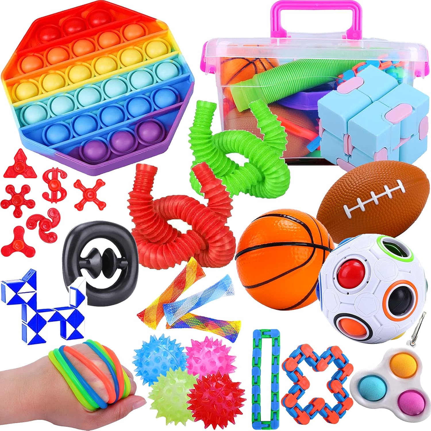 Buy LATEEFAH 29 Pack Sensory Fidget Toy Packs, Stress Relief Fidget ...